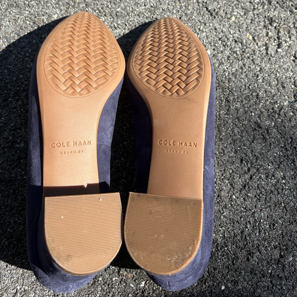 Cole Haan Grand.oS Alanna Blue suede Block Heels Size 9.5 - Picture 5 of 11